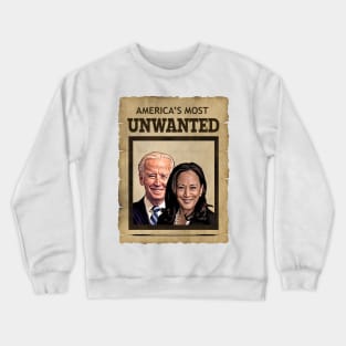 Biden Harris UNWANTED Poster Illustration Crewneck Sweatshirt